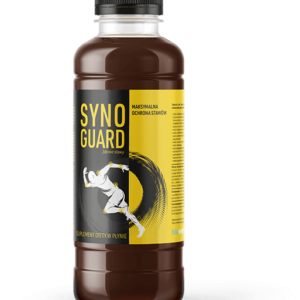 SynoGuard to innowacyjny suplement diety na stawy w płynnej formie, zawierający glukozaminę, kolagen, MSM, chondroitynę i naturalne ekstrakty roślinne.